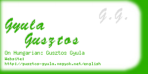 gyula gusztos business card